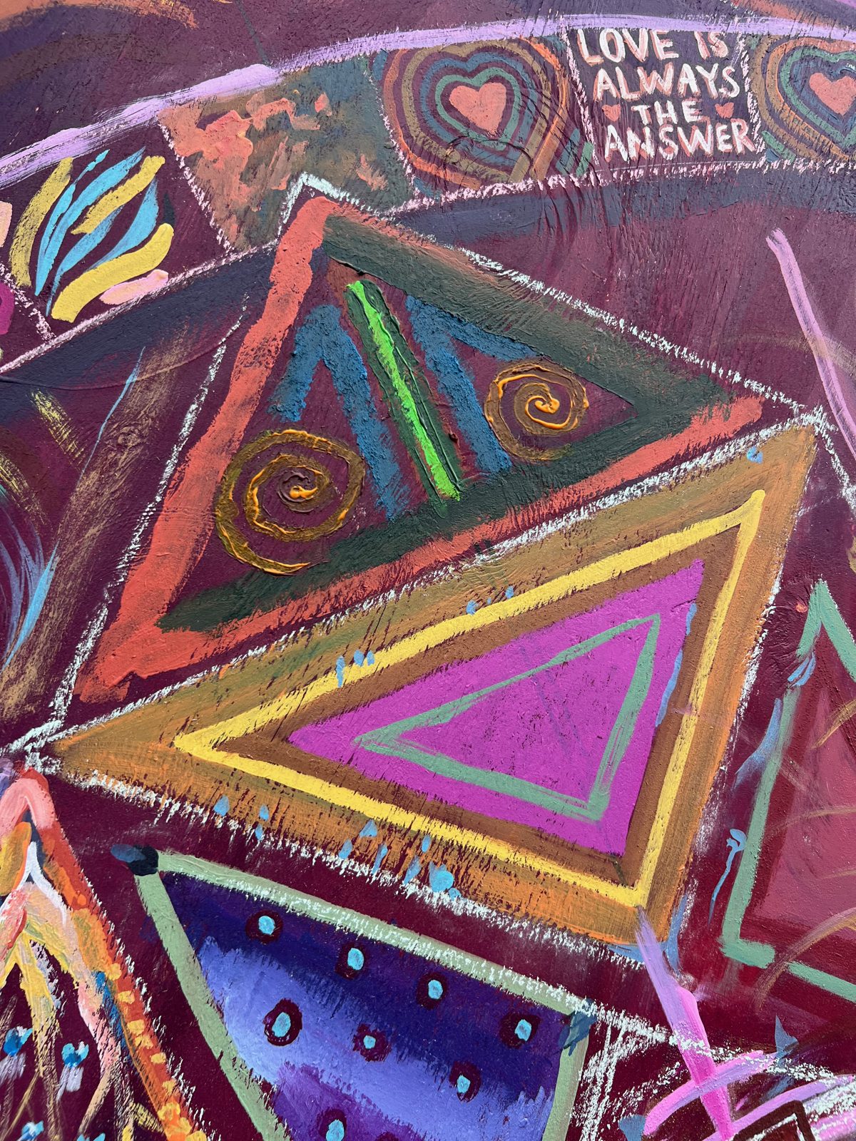 The collective mural — a hundred intentions resolving into one image