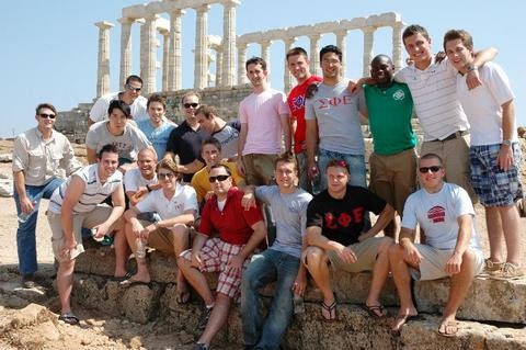 Temple of Poseidon at Sounion · SigEp brothers · Sophomore-year pinnacle
